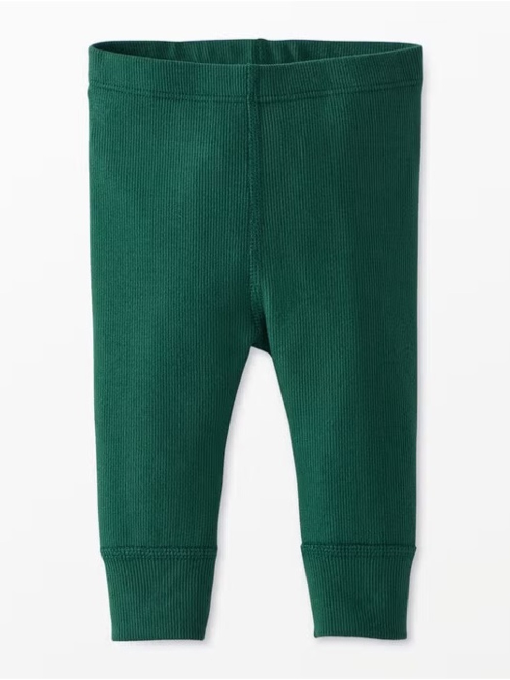 Hanna Andersson Green Ribbed Baby/Toddler Leggings